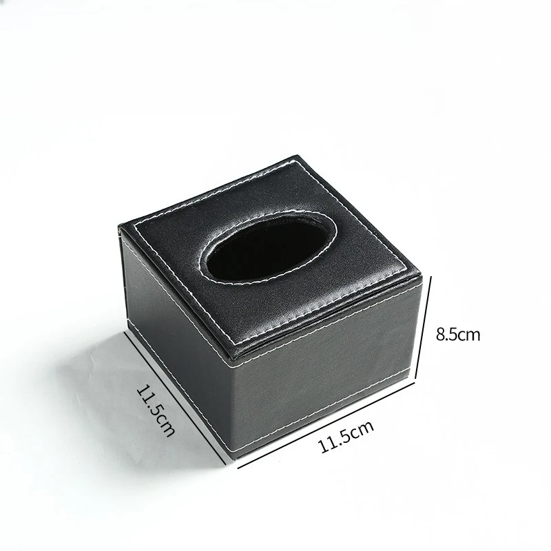 Creative Light Luxury Leather Tissue Box Car Leather Pu Cardboard Box Business Simple Hotel Paper Box