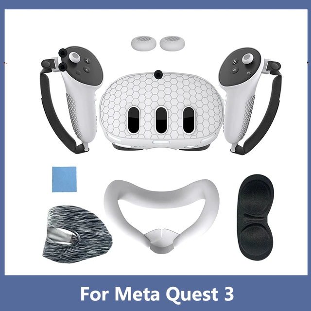 For Meta Quest 3 Silicone Protective Cover For Quest 3 VR Headset  Accessories Cover Controller Button Cap Lens Protective Cover - AliExpress