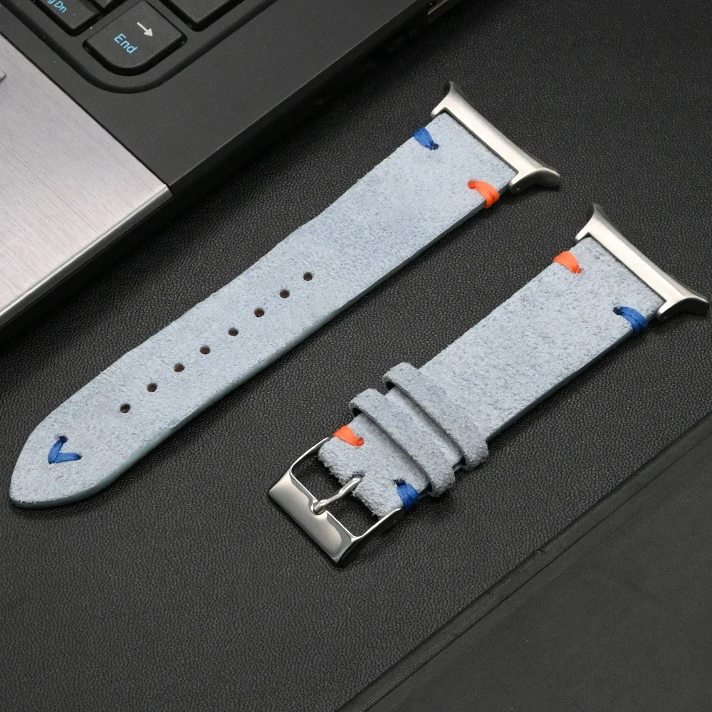 Handmade Soft Leather Strap for Smartwatch - No Gap Curved End Bracelet