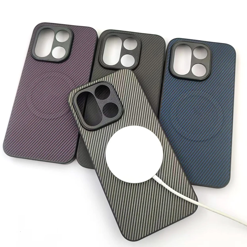 Luxury Ultra-Thin Carbon Fiber Pattern Matte Case with MagSafe Compatibility - Shockproof and Soft Cover