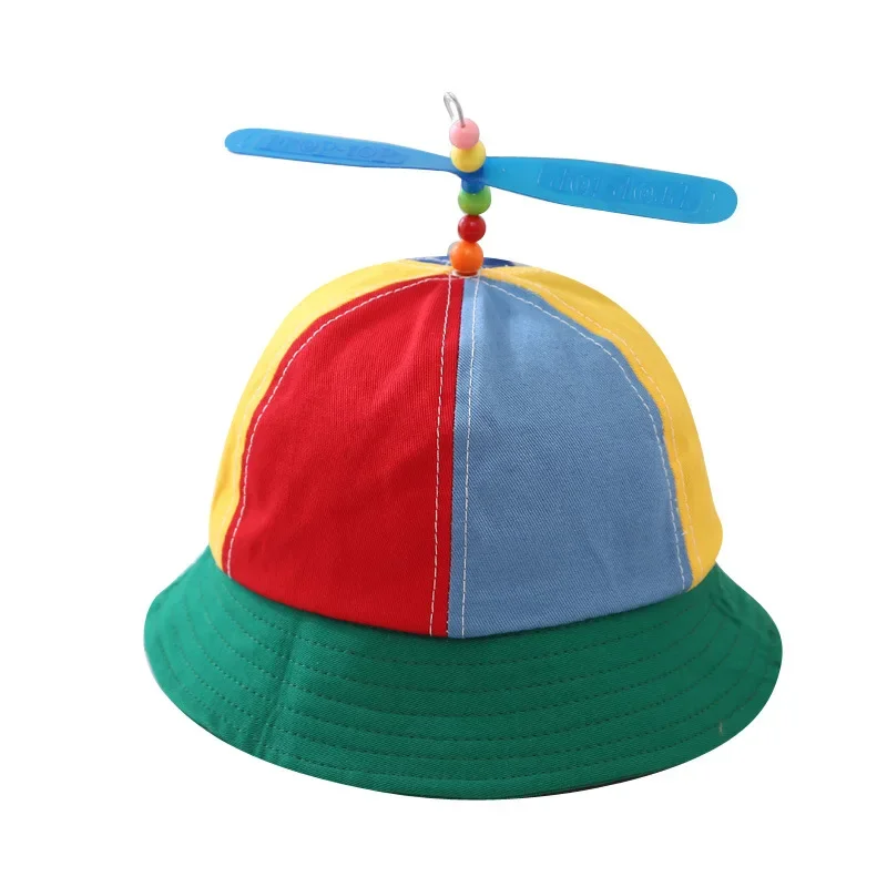 Propeller Multicolor Bucket Hat Kids Wide Brim  Fisherman Hat Girls Boys Summer Autumn Panama Sun Hat Outdoor Beach Fishing Cap
