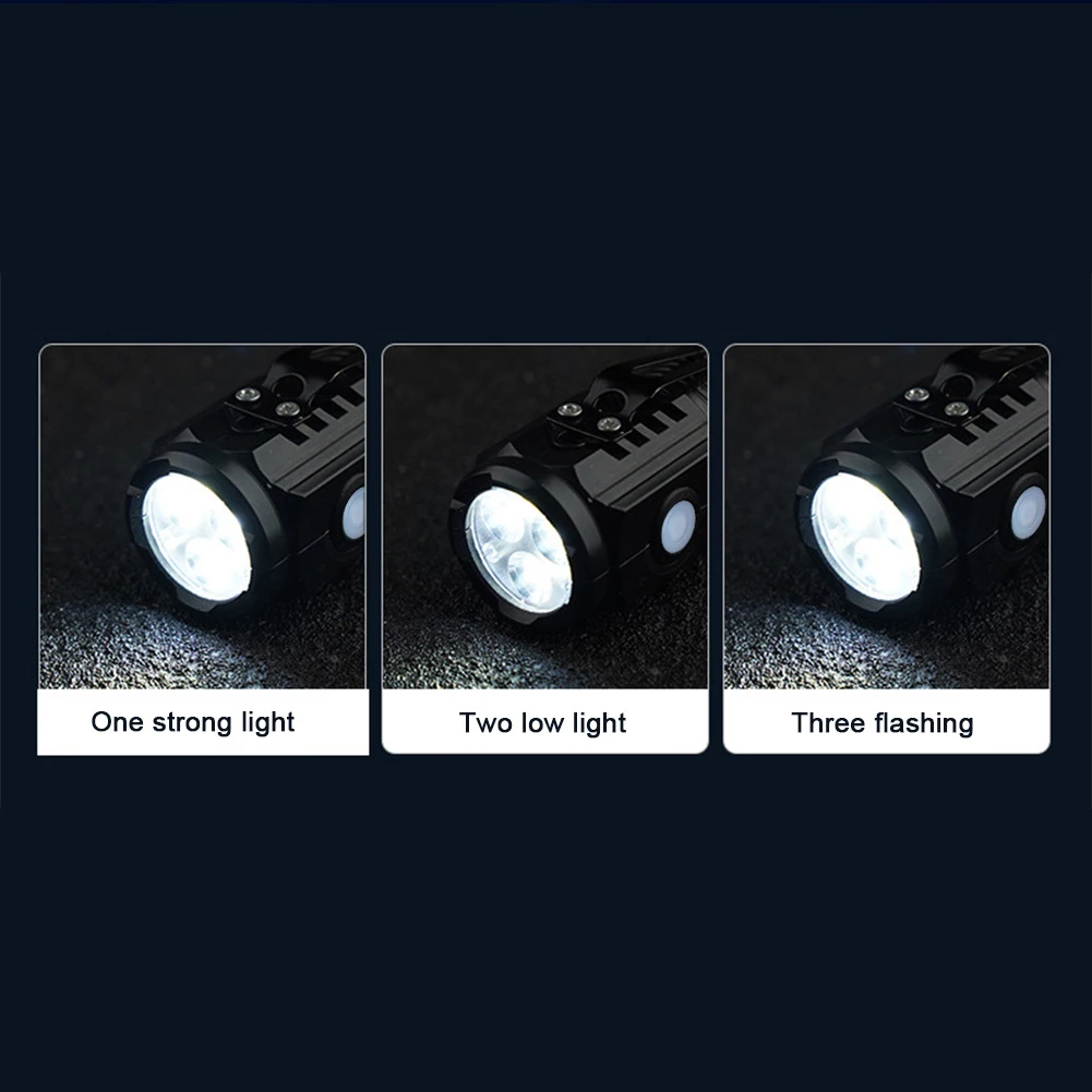 Mini LED Flashlight USB C Rechargeable with Clip Small Flashlights 3 Light Modes Hat Clip Light for EDC Camping Hiking Emergency