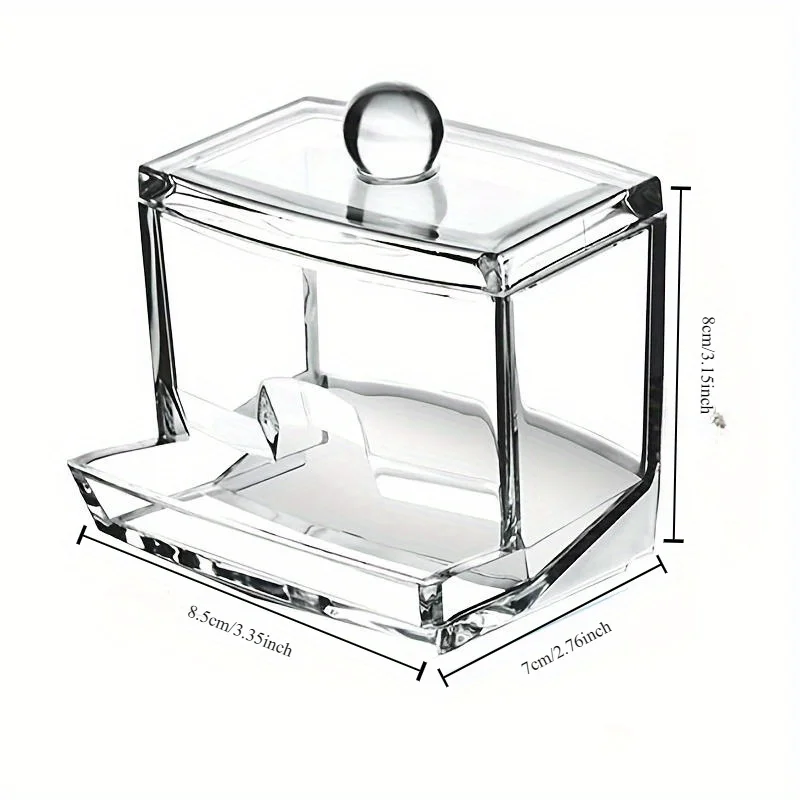 1pc Cotton Swab Holder Cotton Ball Dispenser Organizer Clear Bathroom Storage Containers 3