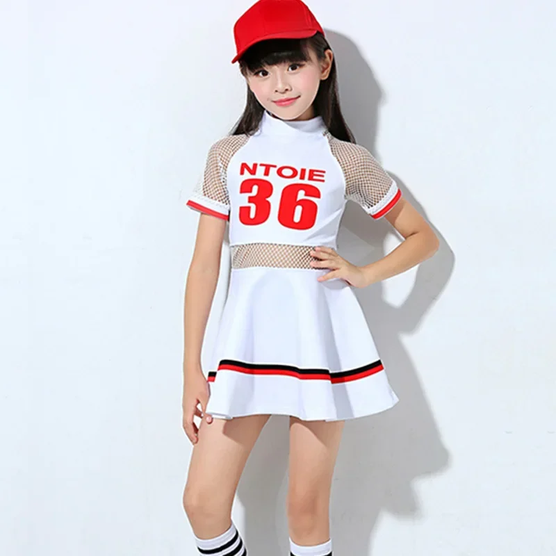 Детский уличный танцевальный костюм в стиле хип-хоп для девочек, униформа для чарлидинга, костюмы для джазовых танцев для девочек, детский спортивный костюм, детский сценический костюм для соревнований детский костюм hanfu для классических танцев костюм для танцев янко костюм фаната китайский стиль детский национальный танцевальный костюм