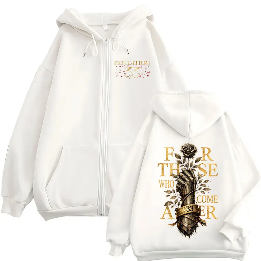 Game Clair Obscur Expedition 33 for Those Who Come After Zipper Hoodies Men's Clothing Fashion Zip Up Hooded Sweatshirts Jackets