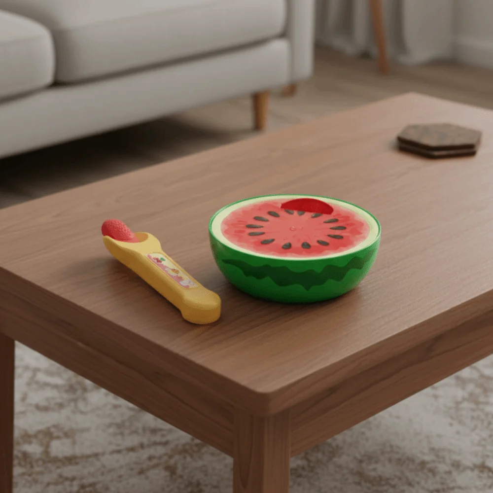 Creative Food Feeding Fruit Pudding Set Feeding Role Play Simulation Watermelon Pudding Orange Kiwi fruit Play House Gift