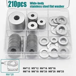 210 - Piece Stainless Steel Flat Washer Set (210pcs)