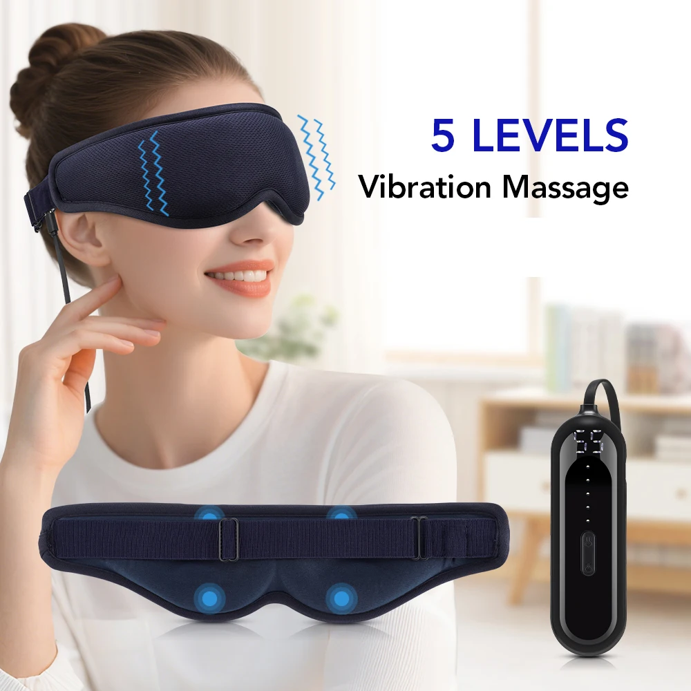 Electric Steam Eye Mask 3D Massage Constant Temperature Hot Compress Sleeping Mask with Eye Shades Vibration for Relaxation