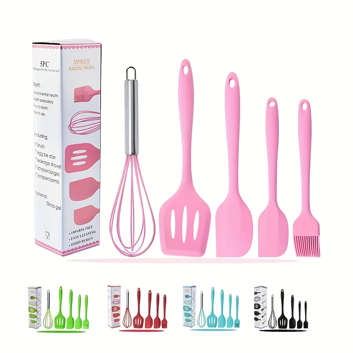 Silicone Kitchenware Cooking Utensils Set Non-stick Cookware Spatula Shovel Egg Beaters Wooden Handle Kitchen Cooking Tool Set