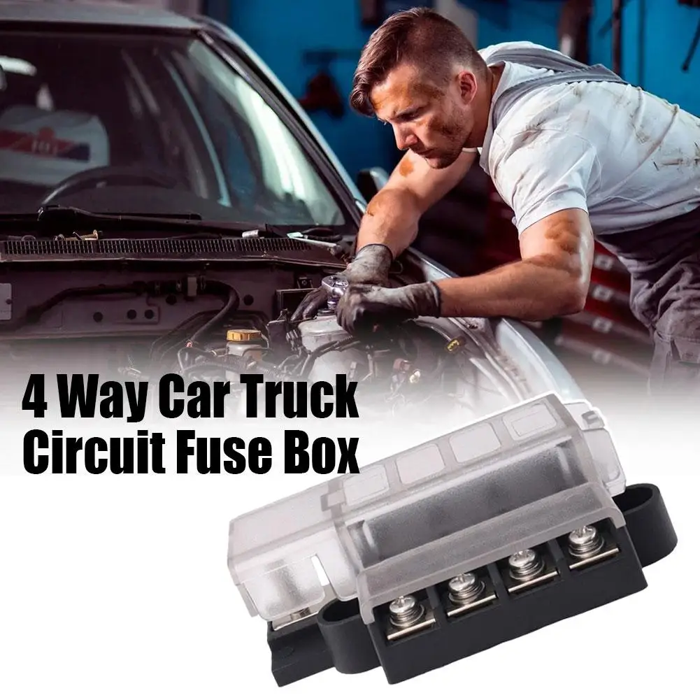 

4 Way Car Truck Circuit Fuse Box Car Fuse Accessory 12V Circuit 24V Design Breaker 4-in-1-Output Fuses Standard Circuit Y0U7