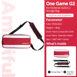 Deluxe Travel Storage Bag for Nintendo Switch 2 OLED Console and Accessories (Red white)