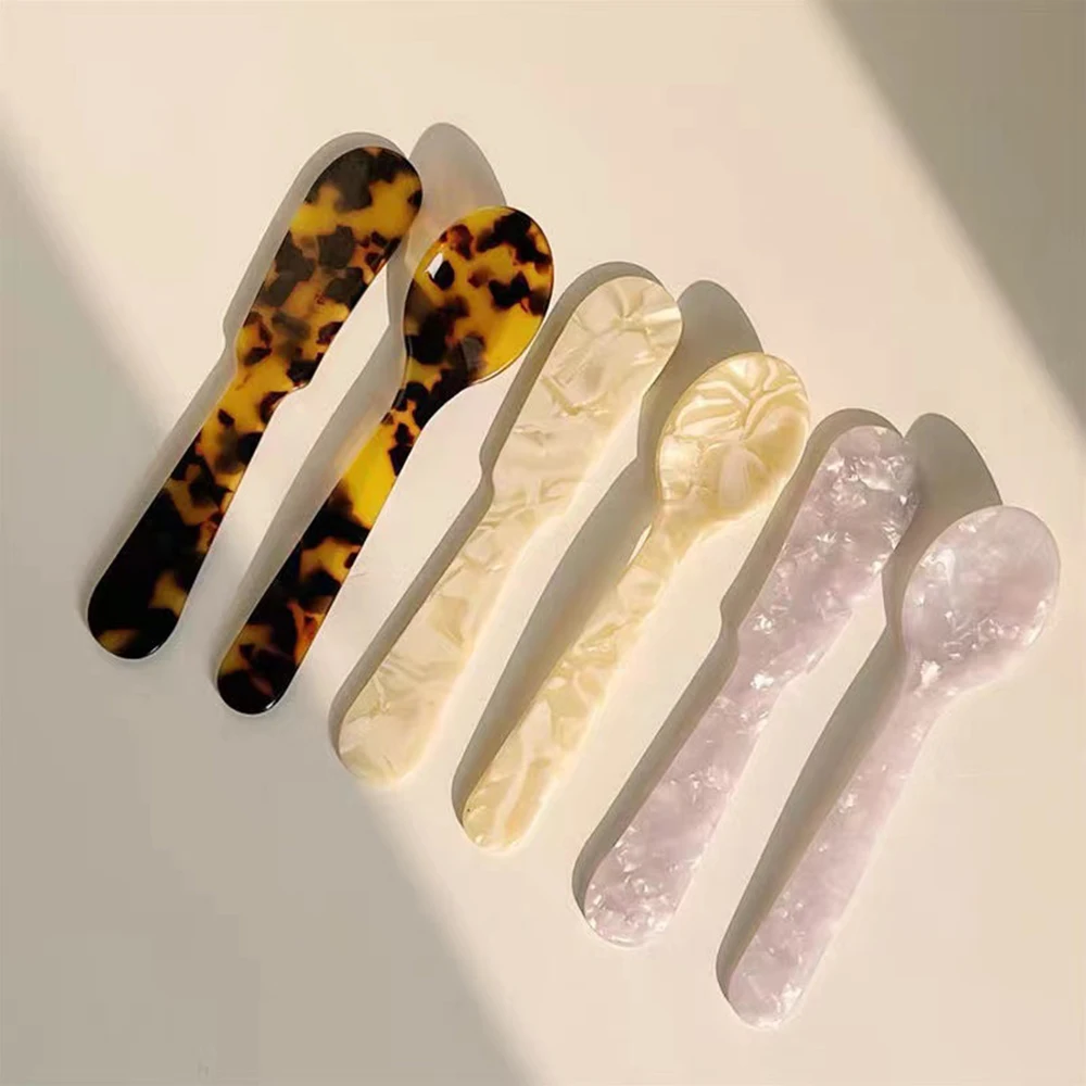 레트로 디저트 나이프 스푼 INS 프랑스 스타일 플라스틱 과일 스푼 잼 나이프 버터 디저트 커팅 세트, 주방 식기 세트, 1 세트