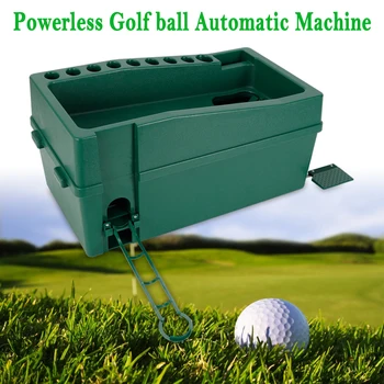 Golf Automatic Serve Machine W/ Cue Holder Green Golf Ball Dispenser Machine  Golf Ball Pitching Club Organizer Tool 2