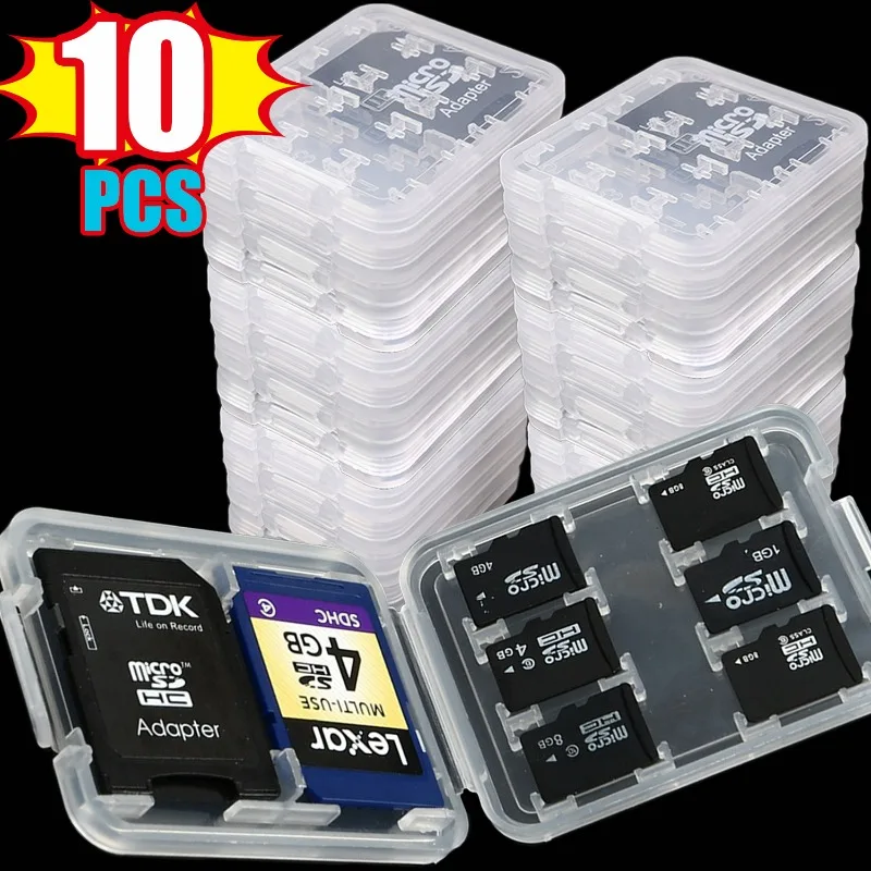 

Многоразовый пластиковый органайзер 8 в 1 для карт памяти Micro SD SDHC TF