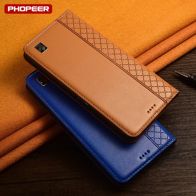 Luxury Retro Genuine Leather Flip Case with Kickstand - Premium Phone Cover