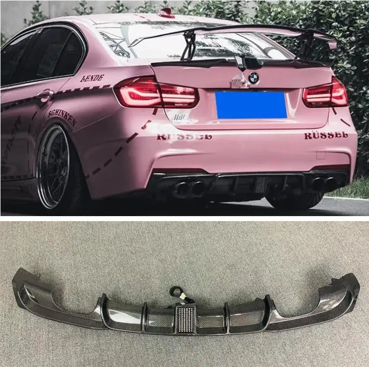 

High Quality REAL CARBON FIBER REAR BUMPER TRUNK LIP SPOILER DIFFUSER For BMW F30 3 SERIES 2012-2018 (Wiht Lamp)