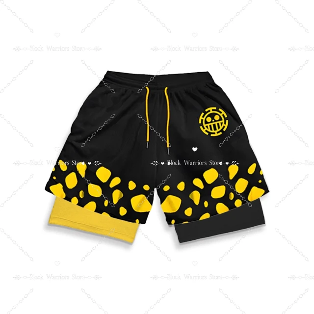 Anime Short Gyms Bilayer 2-in-1 Sports Shorts For Men Sweat-absorbent Quick-drying And Breathable Outdoor Sports Jogging Pants 4