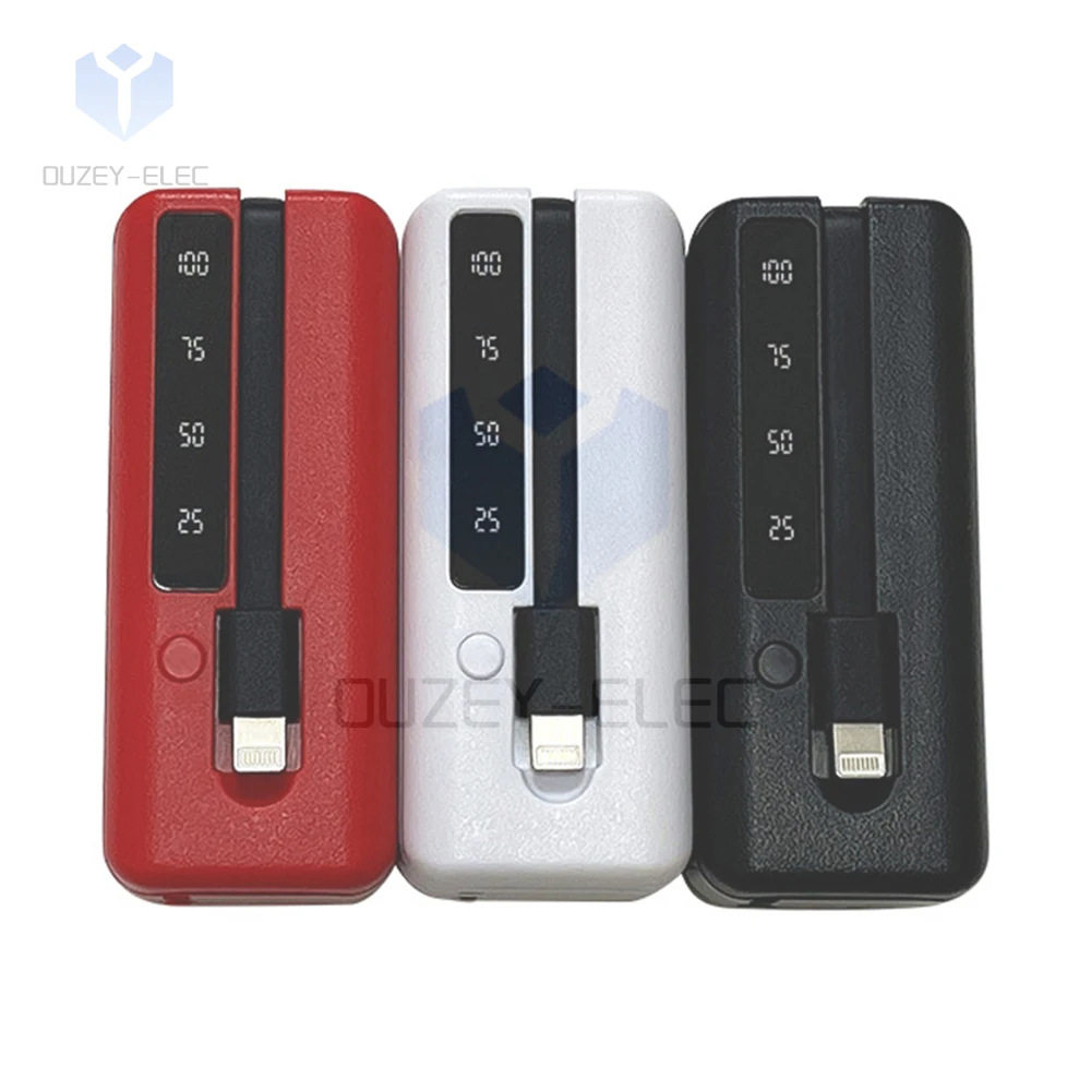 1*18650/18700/20700/21700 Lithium Battery Power Bank Case Type-C USB Charger Outer Case Plastic Shell LCD Display and Cable power bank case battery power bank box