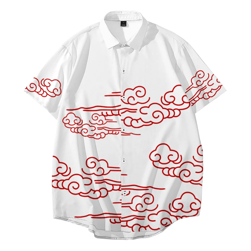

Yunhe creative 3D printing Hawaiian style printing summer casual loose short-sleeved shirt