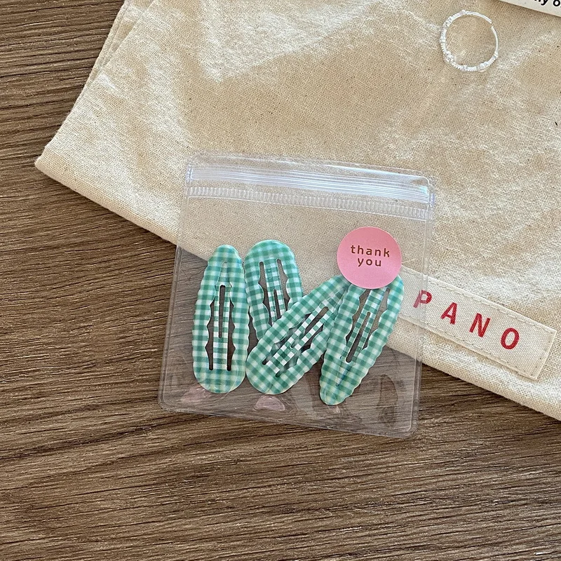 4 Stück/Set Niedliche karierte Haarspangen für Mädchen, rosa Pony-Haarspangen, Kinder-Haarspangen, Baby-Kawaii-Haarspangen, blaue Haarspangen-Accessoires – Detail 4