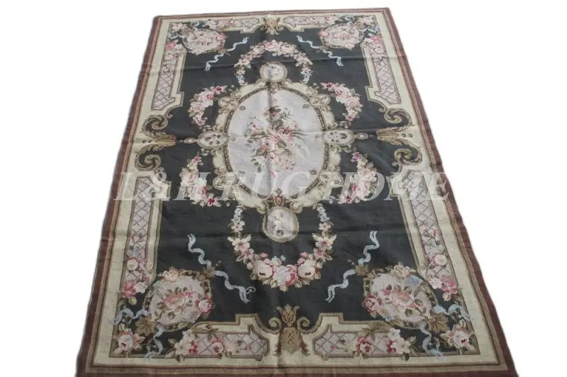 

Free shipping 4'X6' needlepoint rugs,100% New Zealand wool rugs aubusson designs handmade carpet area rug for home decoration