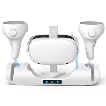 메타 퀘스트 2 용 VR 충전 독, 충전 컨트롤러 및 헤드셋, VR 충전기 스테이션 액세서리