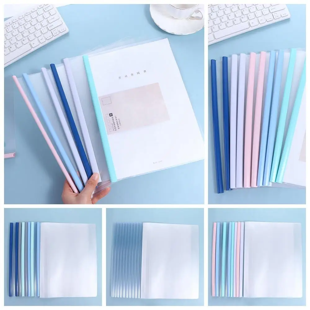 

10pcs/set Note Organizer A4 File Folder Clamp Scrapbooking Hand Account Document Folder Transparent Waterproof