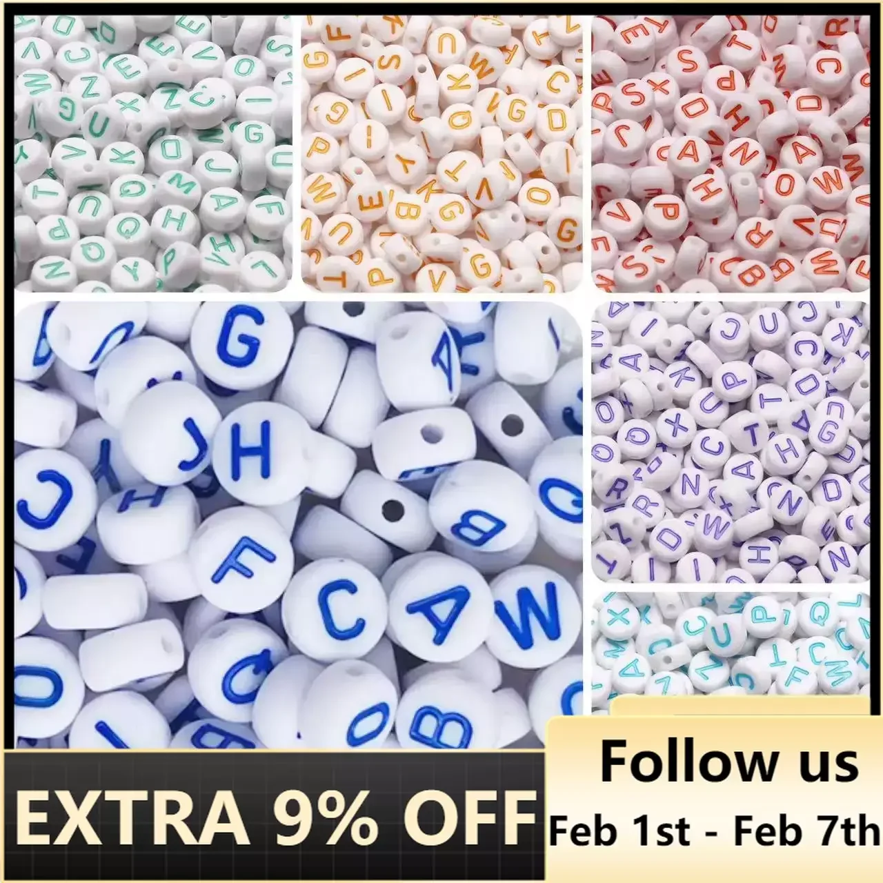 

50pcs/lot Mixed Color Letter Acrylic Beads Round Flat Alphabet Loose Spacer Beads For Jewelry Making Diy Bracelet Accessories