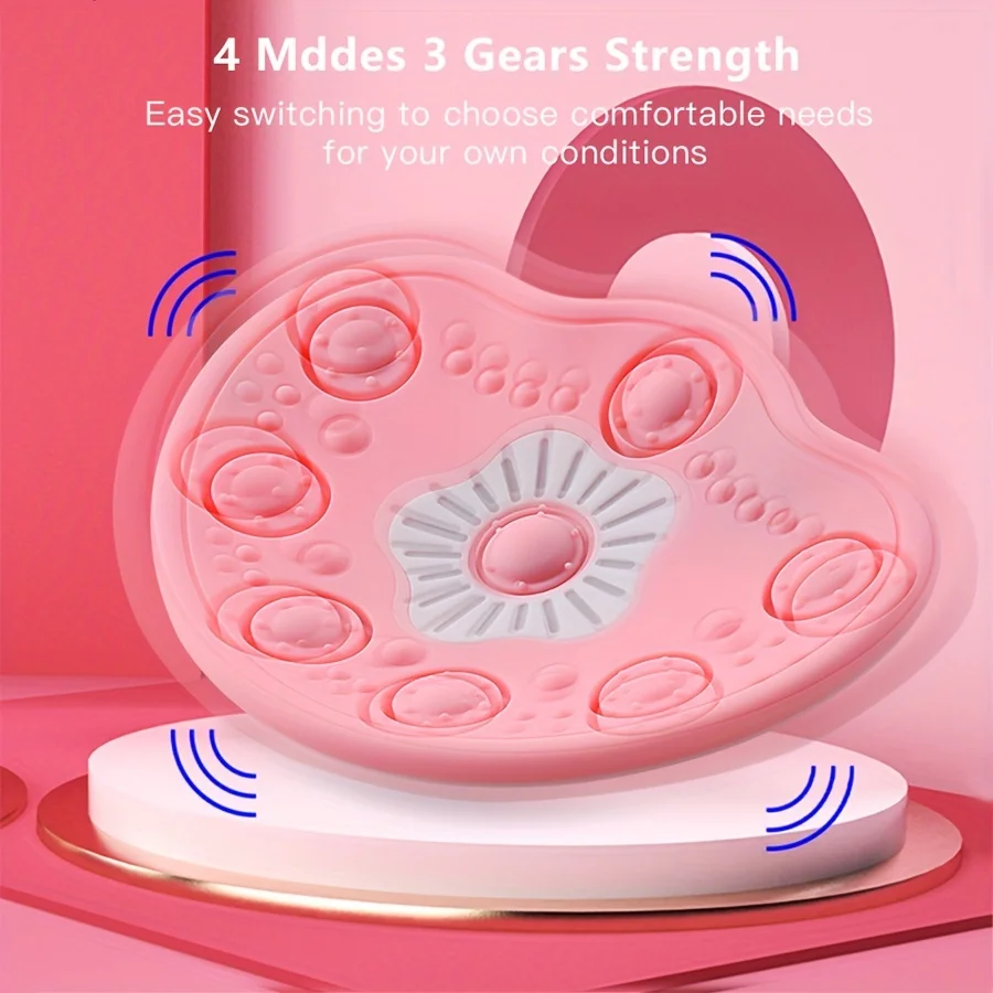 Controle Remoto Carregamento Peito Aquecimento Massagem Dispositivo, Material de Silicone, Estilo Adorável Rosa, Fit Peito, Vermelho, Luz Azul e