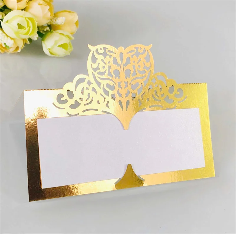 25/50/100pcs Laser Hollowed Out Seat Card For Wedding Banquet