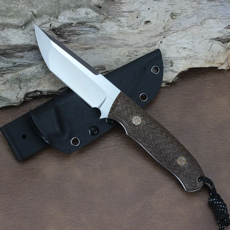 

Knife D2 Steel Fixed Blade Knife Sharp Full Tang High Hardness Flax Handle Survival Hunting Knives Camping Tools Outdoor EDC