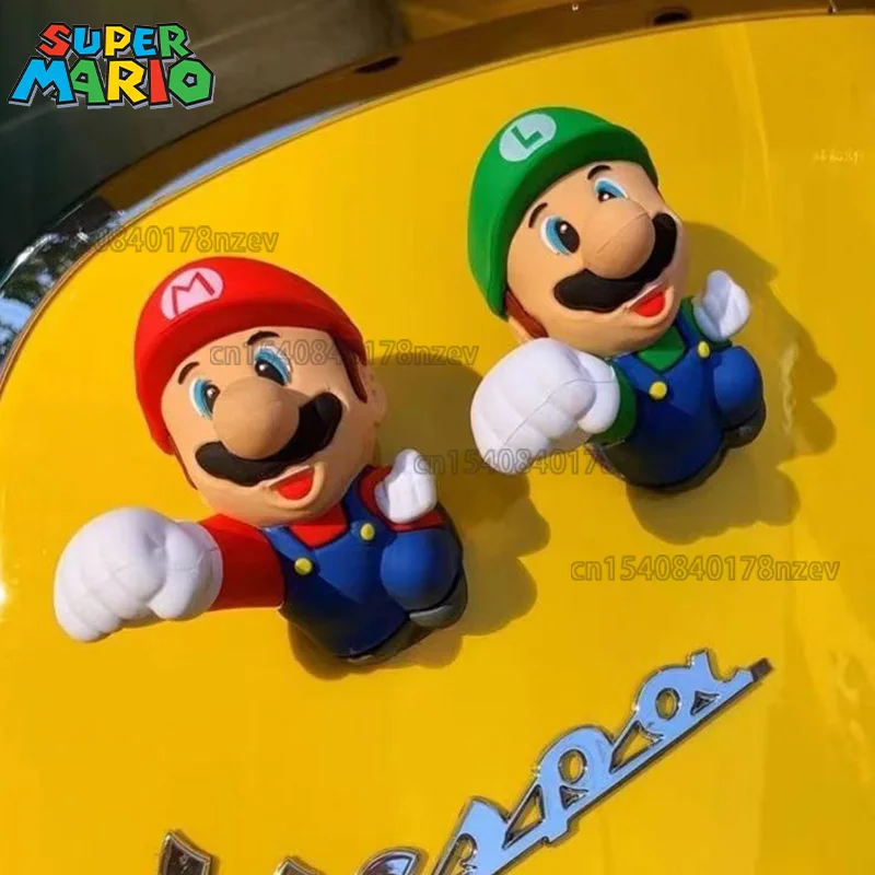 Super Mario Kawaii Ornamenti Fai Da Te Accessori Mario Bros 3D Stereo Car Sticker Moto Bicicletta Anime Figure Ornamenti Per Bambole