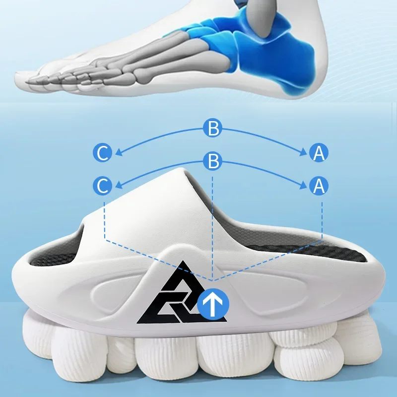 Non Slip Slippers Soft Slippers Eva Slippers Soft Non Slip Slippers Men Soft Air Cushion Casual Slippers EVA Extra-thick Sole Sandals Fashion Flip Flops Outdoor Shoes Summer Out Sandalias Hombre