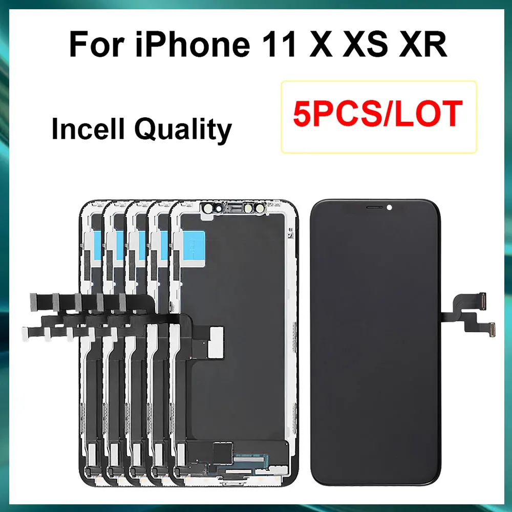 5 Pcs Incell LCD For iPhone X XS XR 11 Pro Display Digitizer Assembly