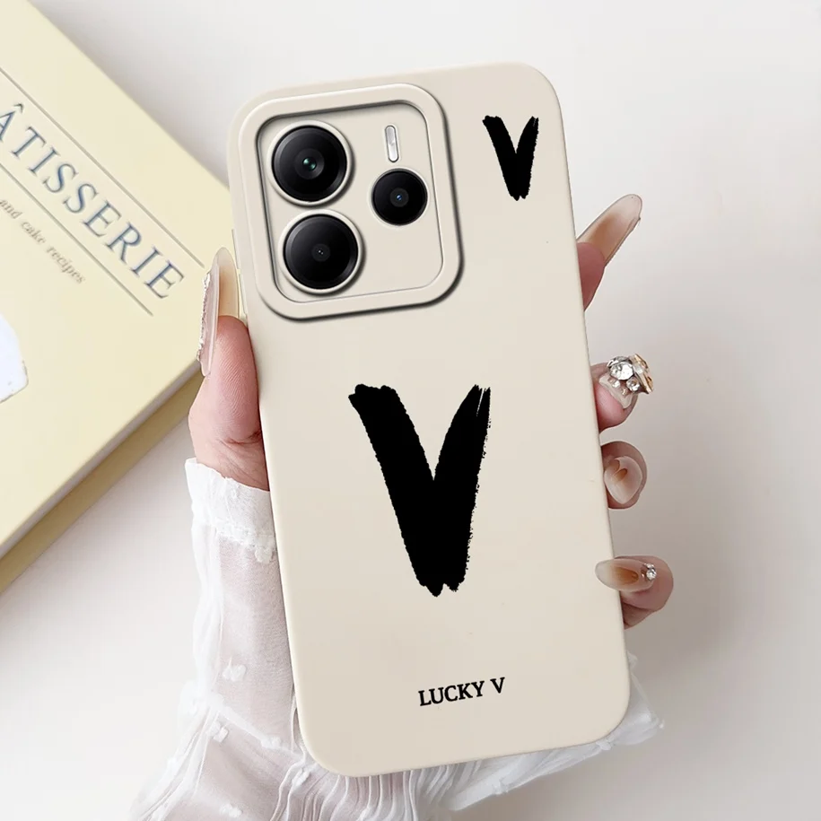 Cute Letters Soft Silicone Phone Case - Global Cover for Xiaomi Redmi Note 14 2025