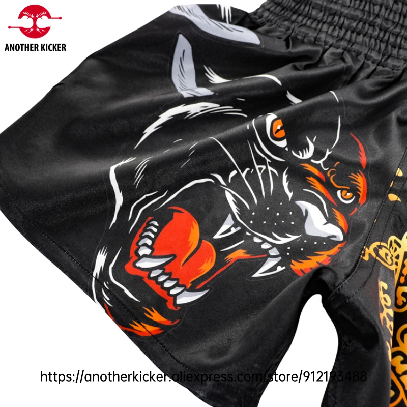 Muay Thai Shorts MMA T Shirt Tiger Sublimated Boxing Shorts Rashguard Set Martial Arts Combat Fight Kickboxing Training Uniform