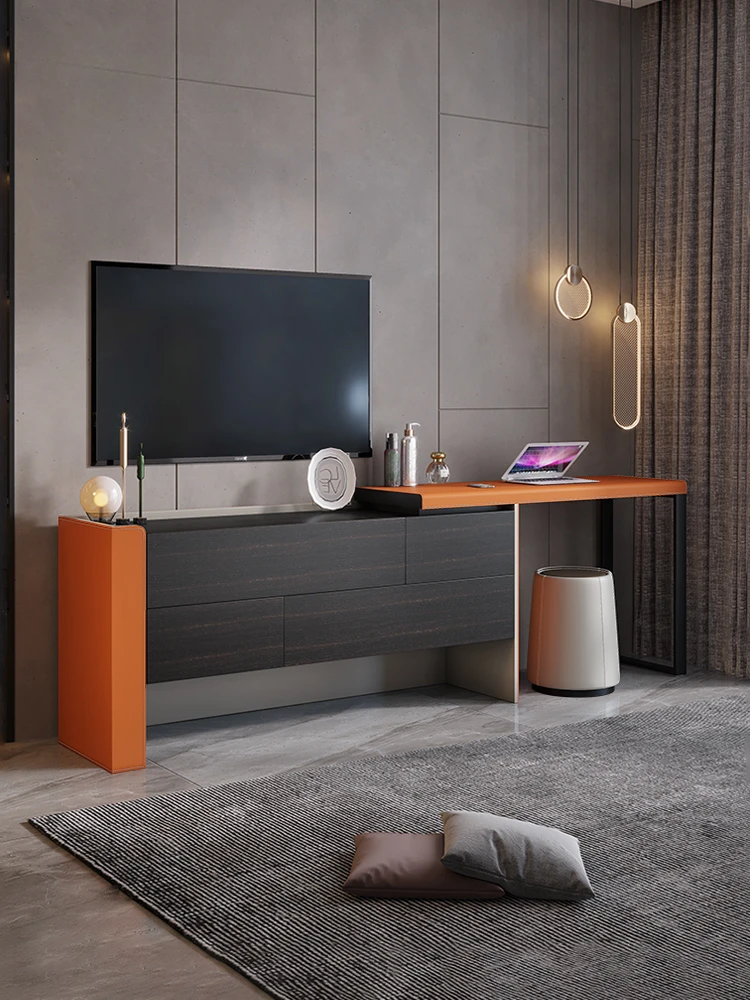 

Italian minimalist dressing table, combination bedroom, multifunctional storage cabinet, retractable bed tail TV cabinet