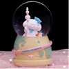 Crystal Ball Music Box Cartoon Sanrio Cinamonroll Birthady Gifts Glowing Snowflakes Music Box Home Decoration Desktop Ornament 2