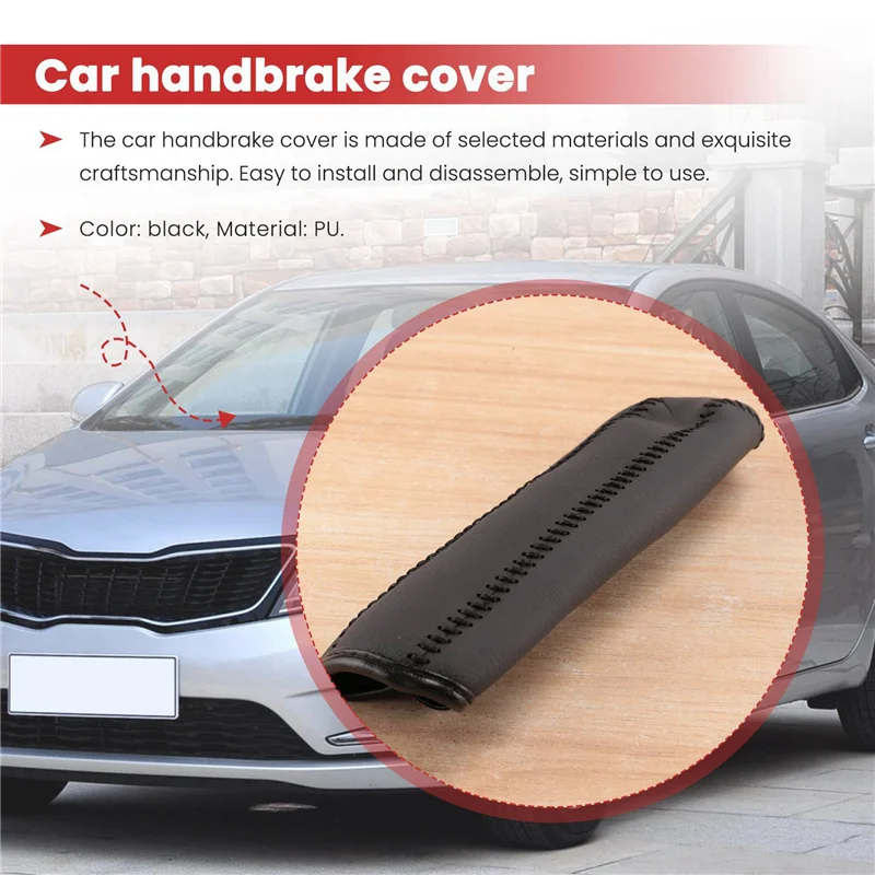 Hand Brake Cover Car Leather Gear Handbrake Cover Shift Lever Cover for Kia K2 2011-2015