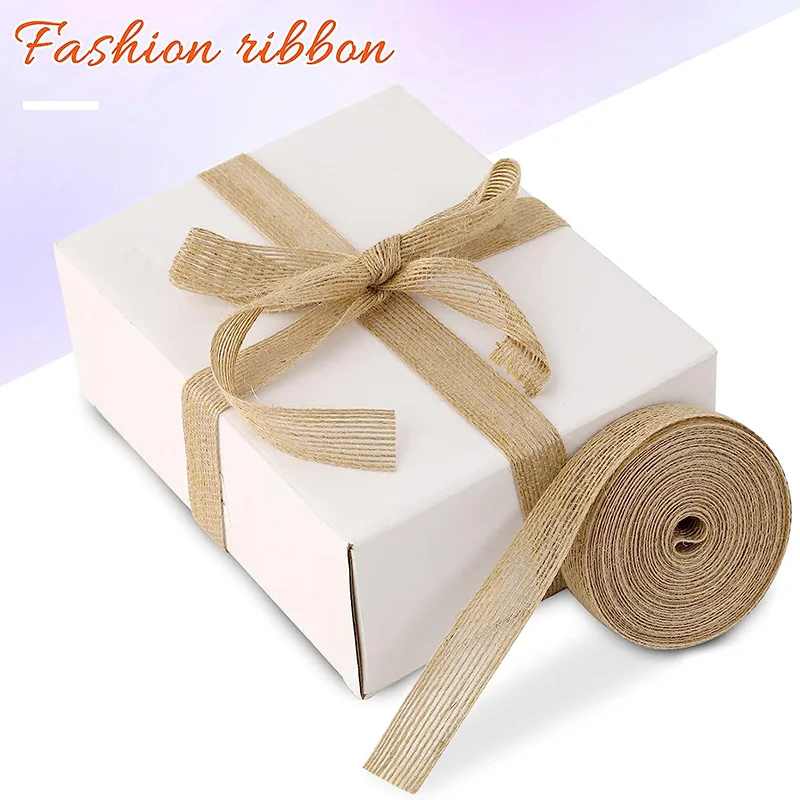 Jute Ribbon 5/10Meters Natural Jute Burlap Fabric Ribbon Burlap Linen Ribbon For DIY Craft Wedding Party Gift Wrapping Decor 10/20/30/38mm