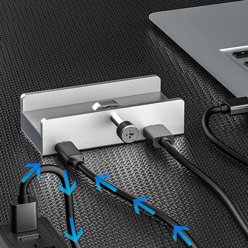알루미늄 합금 USB 3.0 도킹 스테이션 고정 클립, 두께 조절 가능, 알루미늄 허브 클립 컨버터 허브 고정