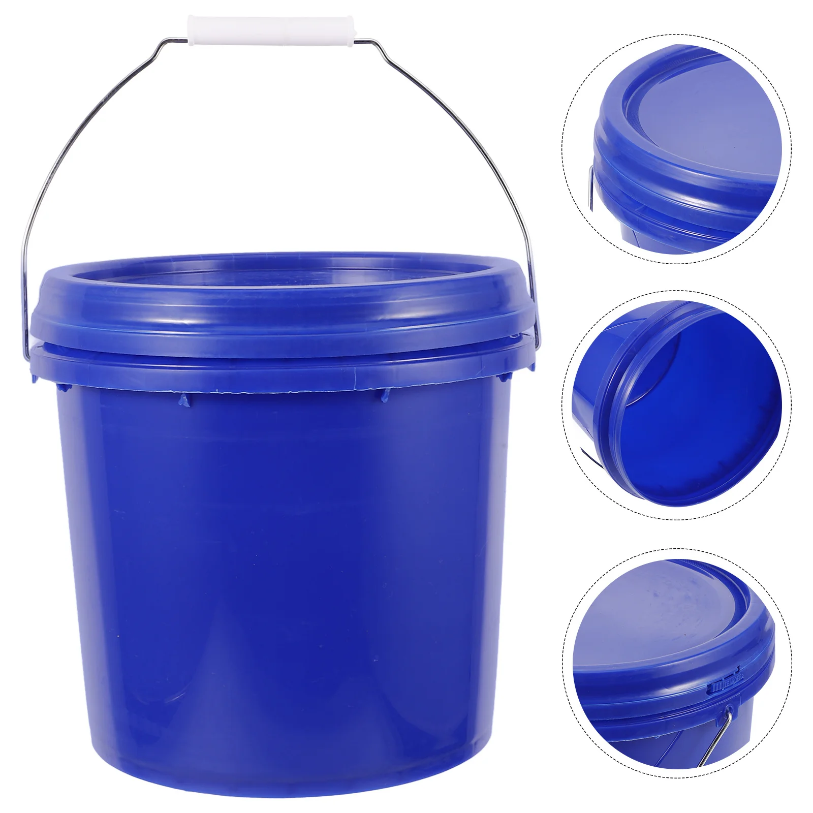 Plastic Bucket With Handle Lid Paint Storage Bin For Art Painting Pigment Container Round Empty Paint Can Outdoor Use