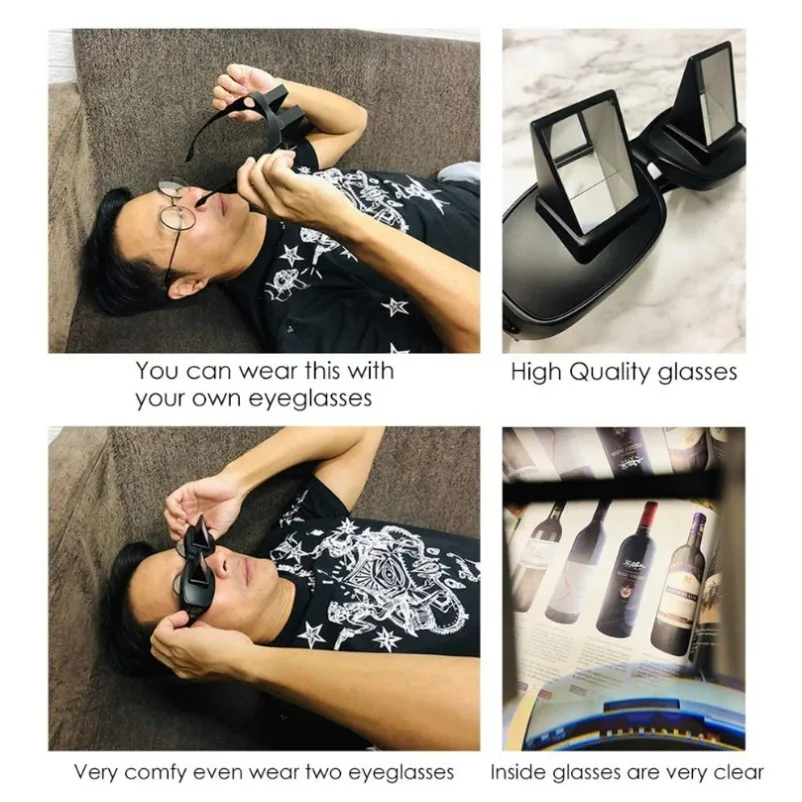 Regarder la télévision au lit avec des lunettes