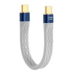 Ultra - Fast 240W Flat USB - C to USB - C Cable with 40Gbps Data Transfer and 8K Video Support - 13cm(0.42ft) (240W USB4 Cable)