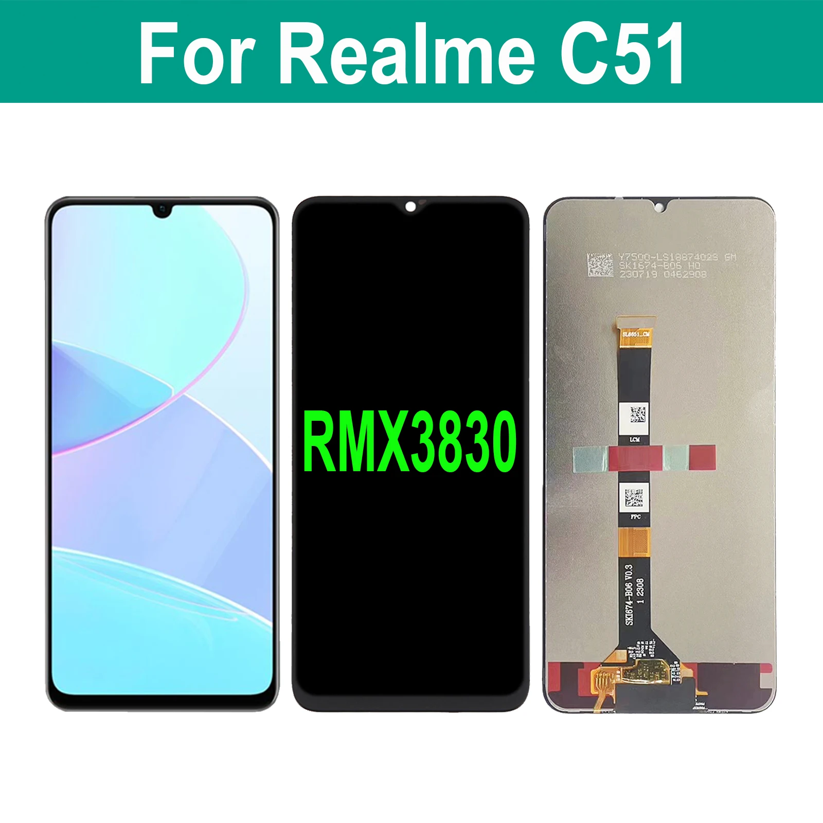 6-74-Original-For-Realme-C51-RMX3830-LCD-Display-Touch-Screen-Digitizer ...