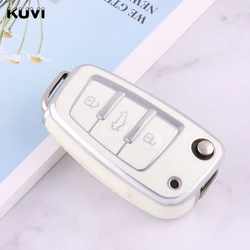 Premium TPU Car Key Cover Case Fob Holder - Sleek and Durable Design (White)