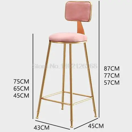 Golden Iron Metal casting High Footstool Luxury Sexy Bar Chair Stool For Home Commercial Pub Cafe Hotel Night Club