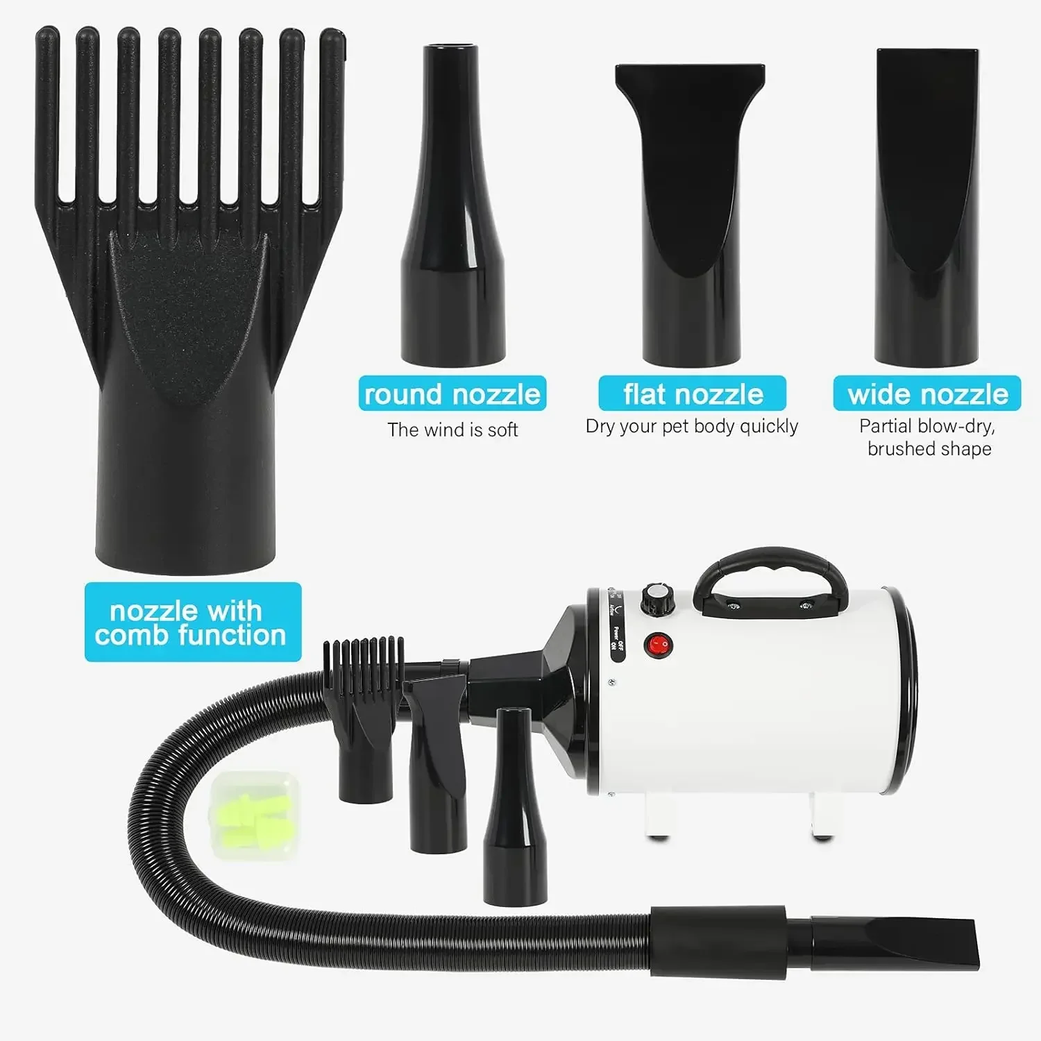 Pet Hair Dryer 2800W Hair Dryer for Dogs Pet Grooming Blower Warm Wind Secador Fast Silent Pet Dryer Drying Machine Stepless Speed Regulation