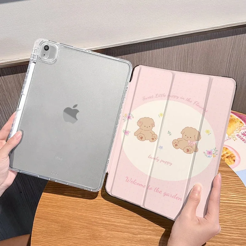 Smart Tablet Cover with Pencil Holder - Bear Design
