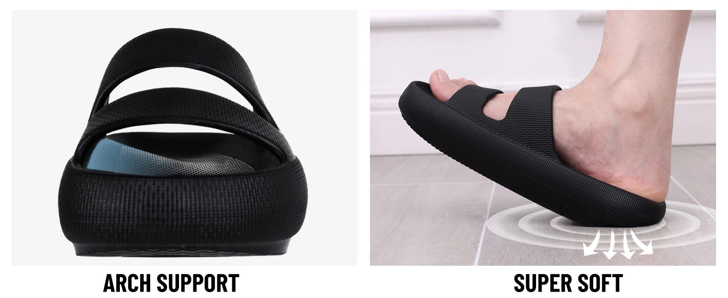 Shevalues Pillow Soft Recovery Damen-Hausschuhe, Sommer-Hausschuhe, rutschfeste Strand-Slides für Männer und Frauen, leichte Badezimmer-Hausschuhe – Detail 7